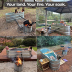 Wood fired hot tubs set up on customer properties